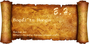 Bogáts Hanga névjegykártya